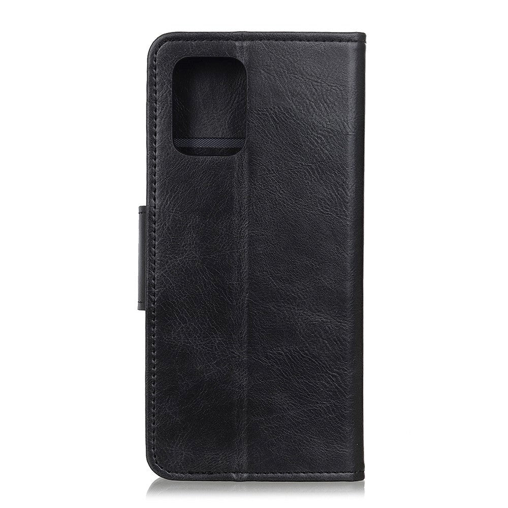 Huawei P40 Neutralt Læder Cover m. Kortholder Sort