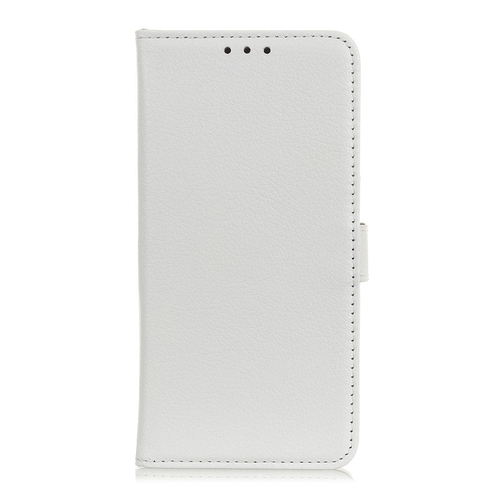 Huawei P40 Lite E Litchi Læder Cover m. Pung - Hvid