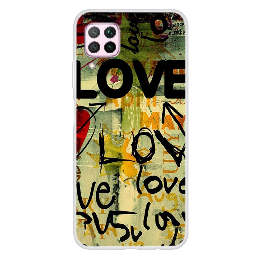 Huawei P40 Lite Fleksibelt Plastik Cover - LOVE