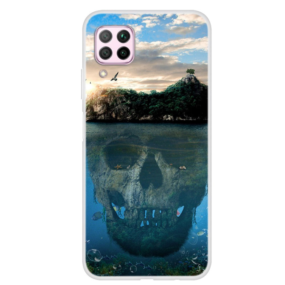 Huawei P40 Lite Fleksibelt Plastik Cover - Skull