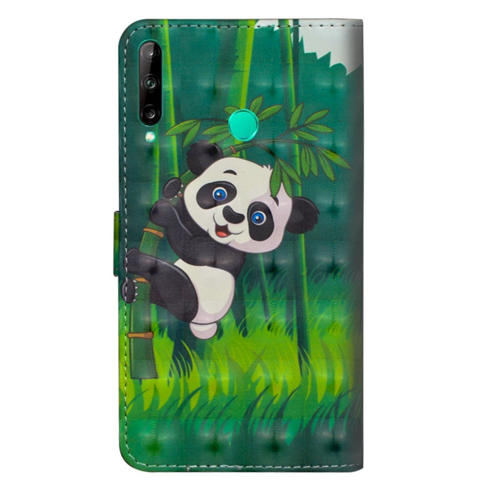 Huawei P40 Lite Light Spot Læder Cover m. Kortholder & Strop - Panda