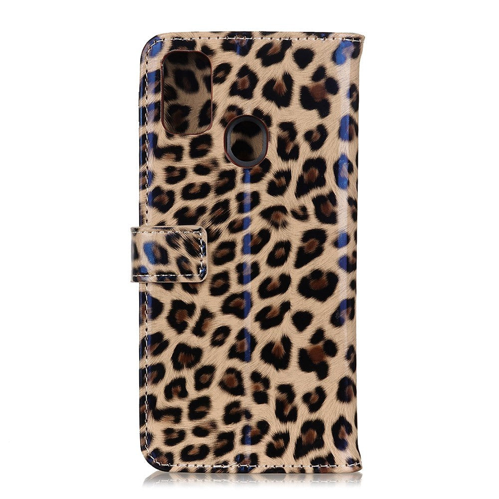 Huawei Honor 9X Lite Blankt Læder Cover m. Pung Leopard