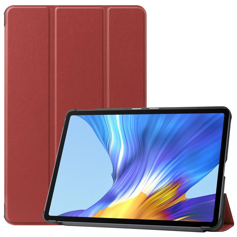 Huawei MatePad 10.4 Tri-Fold Flip Læder Cover - Brun