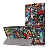 Huawei MatePad 10.4" Tri-Fold Læder Flip Cover - Cartoon Graffiti