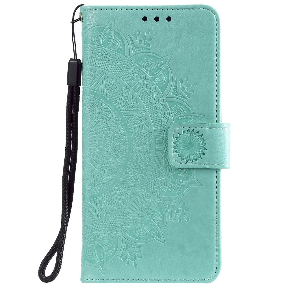 Huawei Honor 9X Lite Læder Cover m. Pung Mandala Mønster Mint