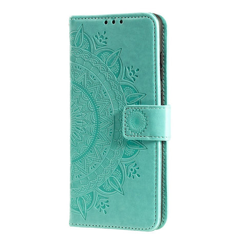 Huawei Honor 9X Lite Læder Cover m. Pung Mandala Mønster Mint