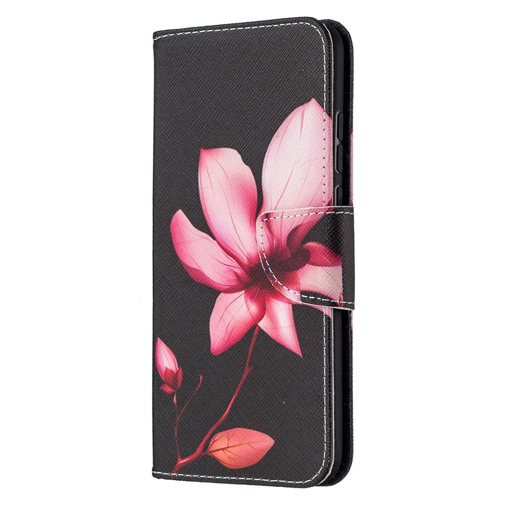 Huawei Honor 9X Lite Læder Cover m. Pung - Pink Blomst