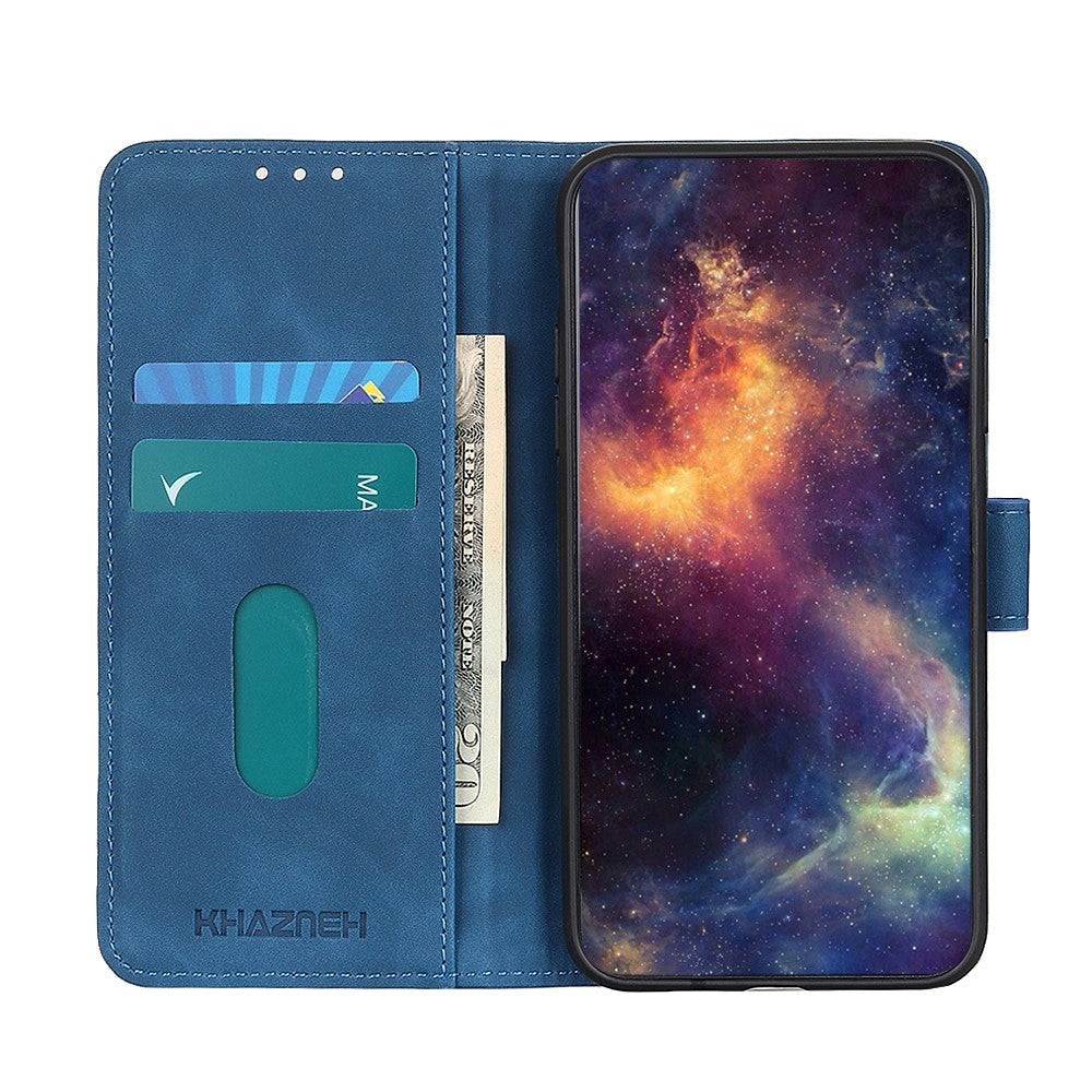 Huawei P Smart (2021) KHAZNEH Retro Læder Cover m. Pung - Blå