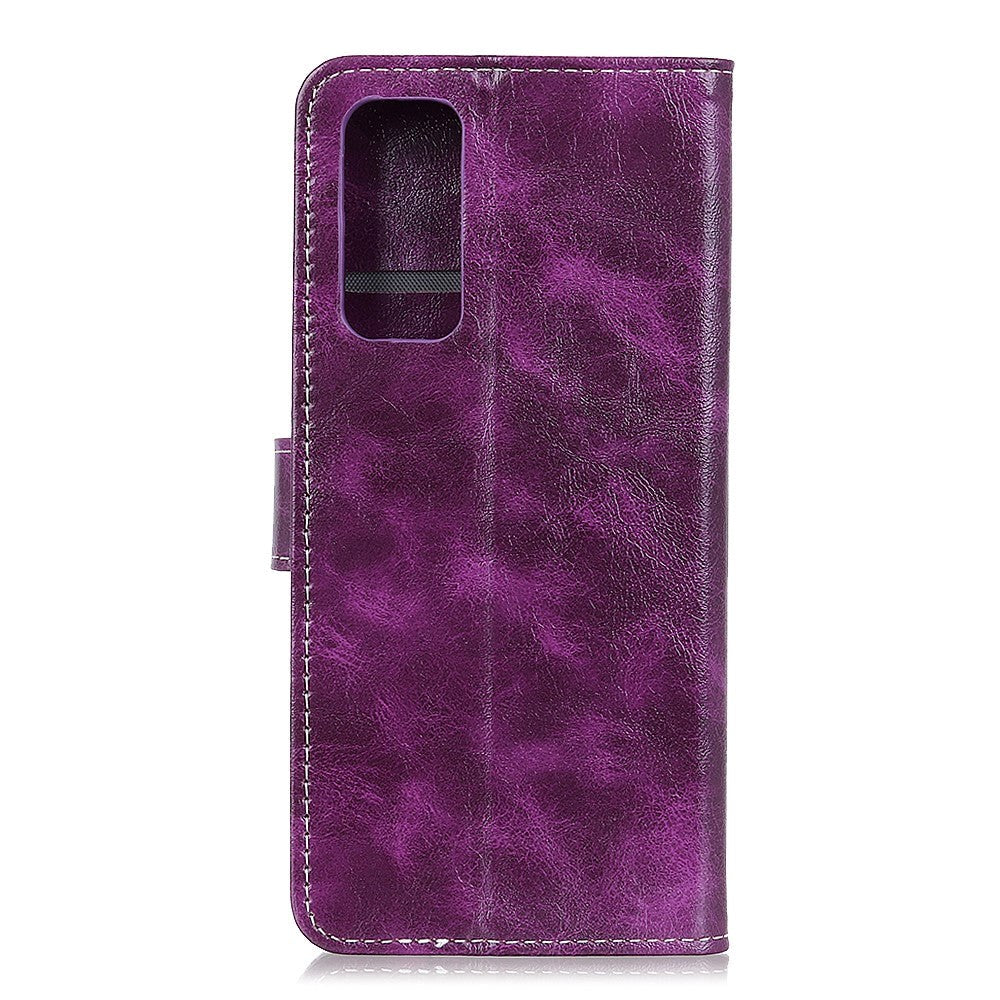 Huawei P Smart 2021 Blankt Læder Cover m. Pung - Lilla