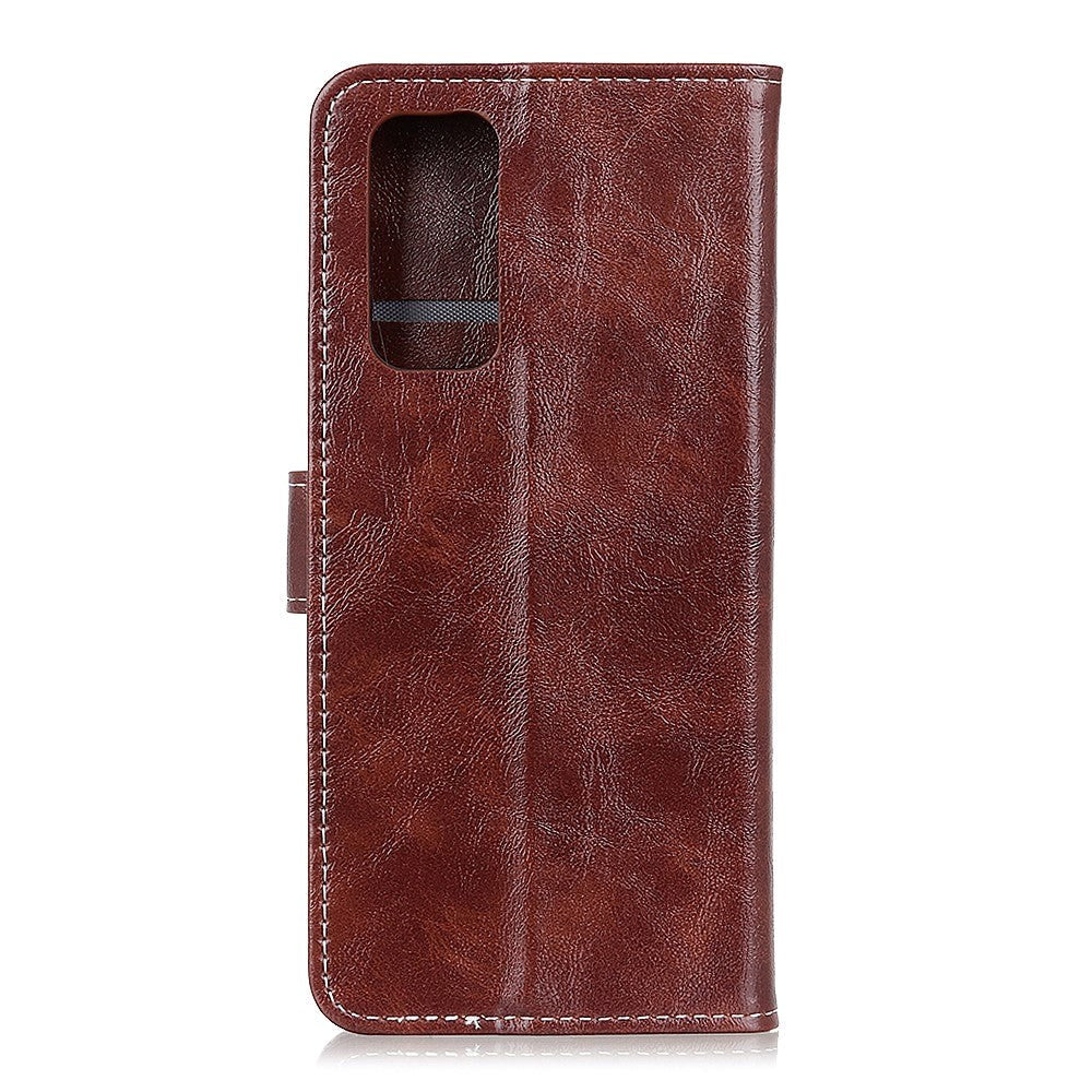 Huawei P Smart 2021 Blankt Læder Cover m. Pung - Brun