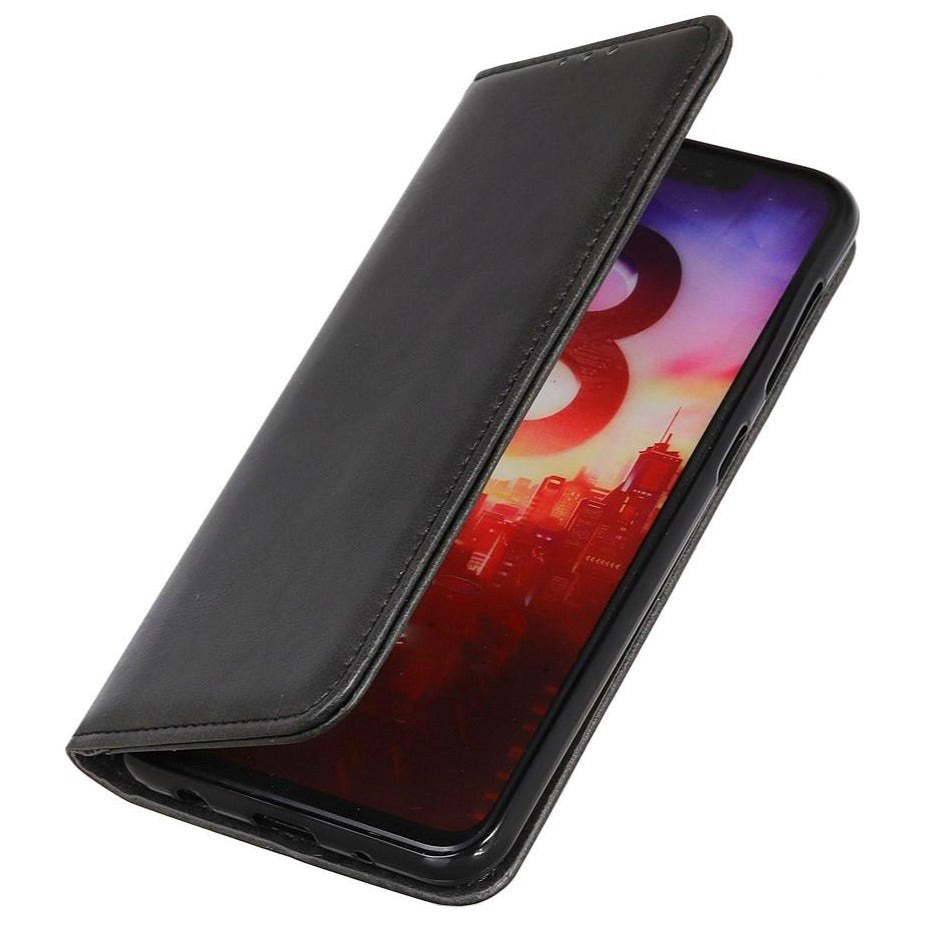 Huawei P Smart (2021) Moderne Læder Flip Cover m. Pung - Sort