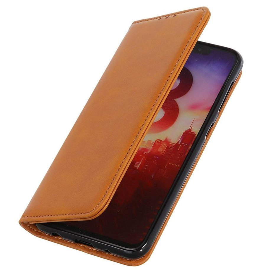 Huawei P Smart (2021) Moderne Læder Flip Cover m. Pung - Brun