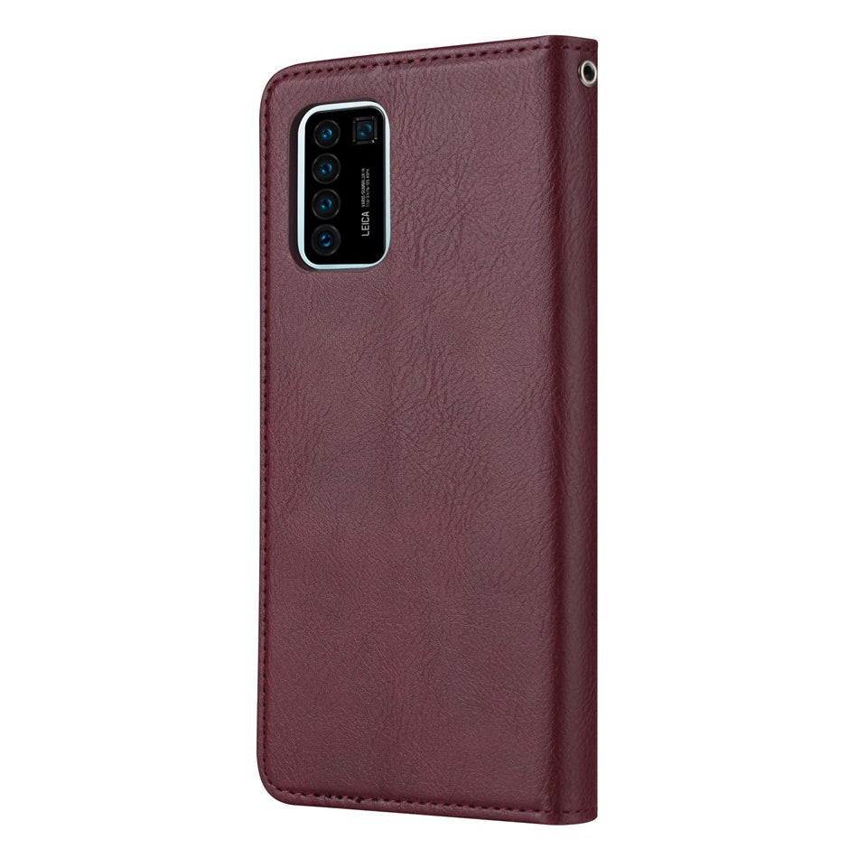 Huawei P Smart (2021) Læder Cover m. Ekstra Kortlomme - Bordeux