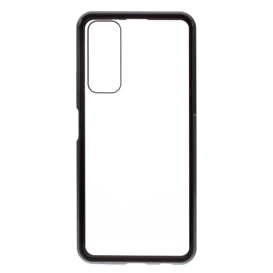 Huawei P Smart 2021 Magnetisk Cover m. Glas Forside & Bagside - Sort