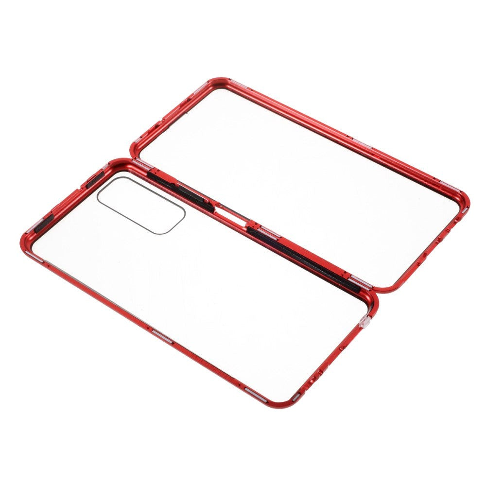 Huawei P Smart 2021 Magnetisk Cover m. Glas Forside & Bagside - Rød