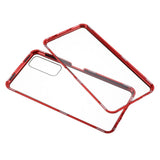 Huawei P Smart 2021 Magnetisk Cover m. Glas Forside & Bagside - Rød