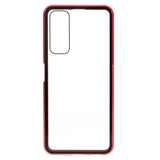 Huawei P Smart 2021 Magnetisk Cover m. Glas Forside & Bagside - Rød