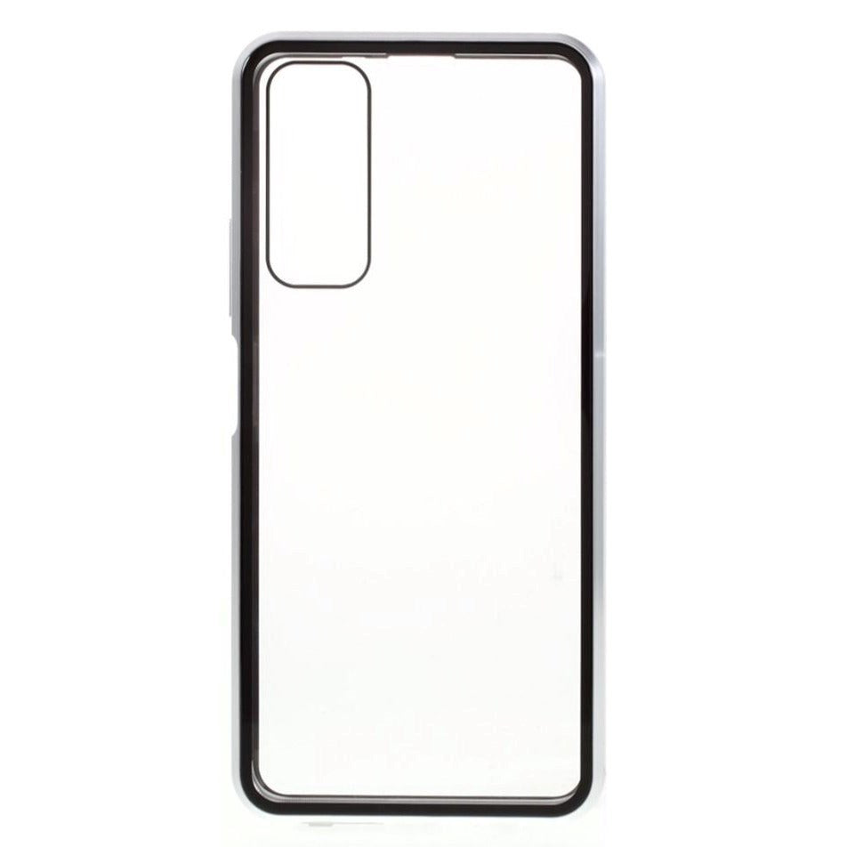 Huawei P Smart 2021 Magnetisk Cover m. Glas Forside & Bagside - Sølv