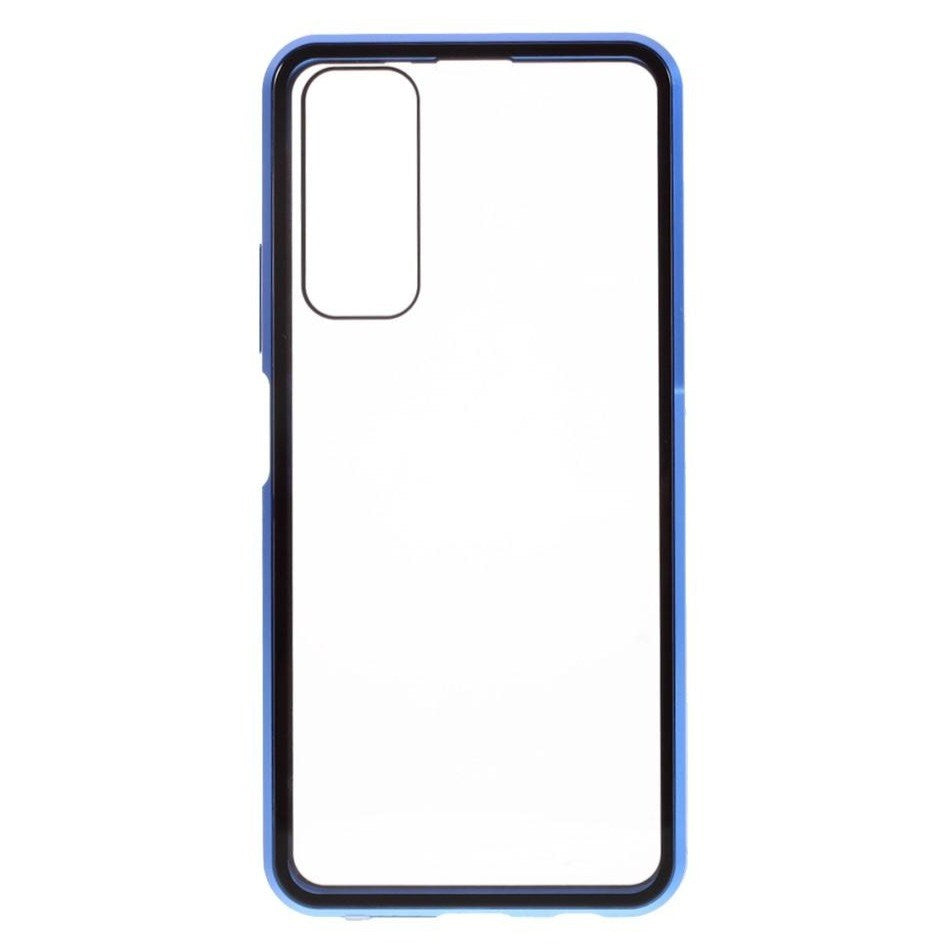 Huawei P Smart 2021 Magnetisk Cover m. Glas Forside & Bagside - Blå