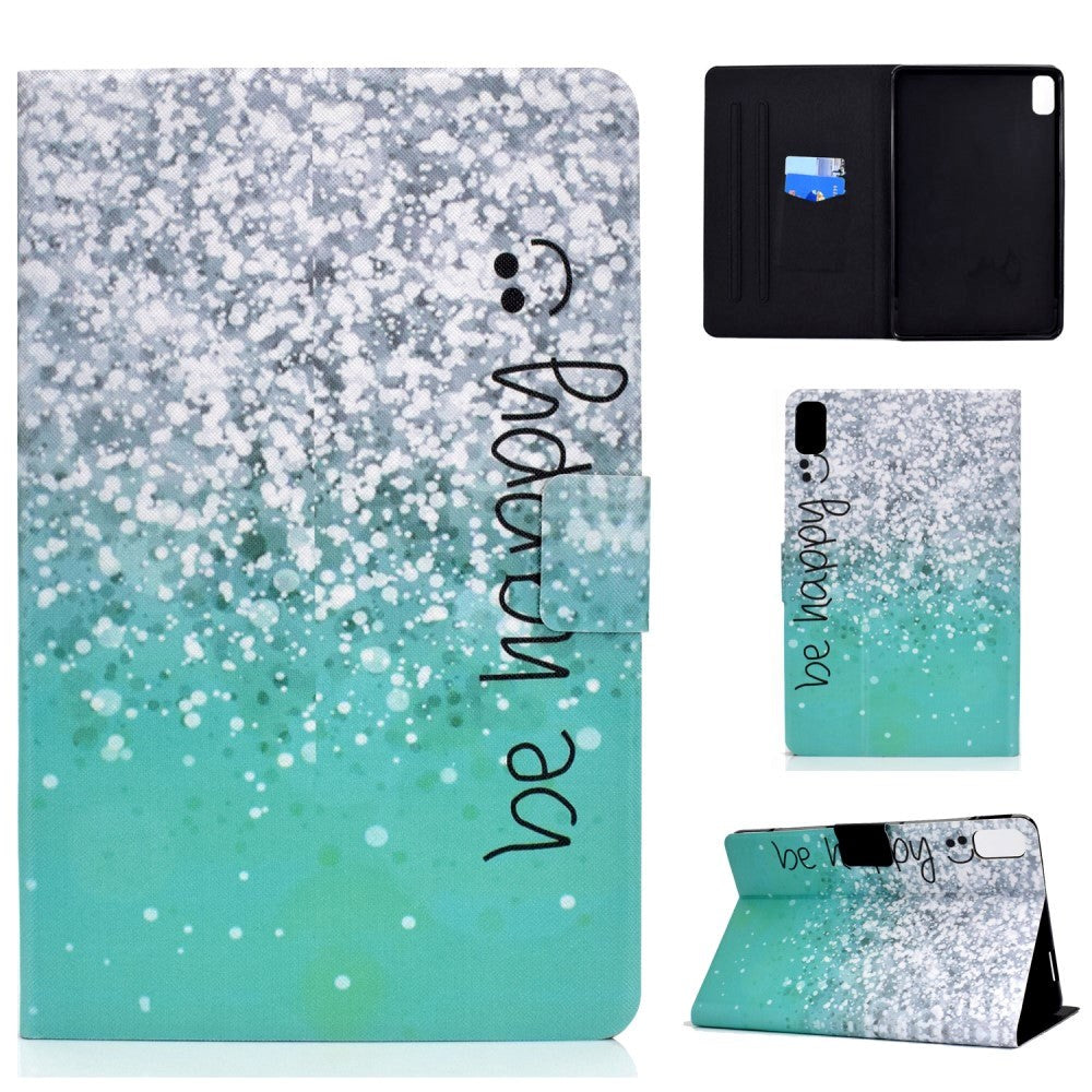 Huawei MatePad 10.4" Glimmer Cover m. Ståfunktion & Kortholder - 'Be Happy'