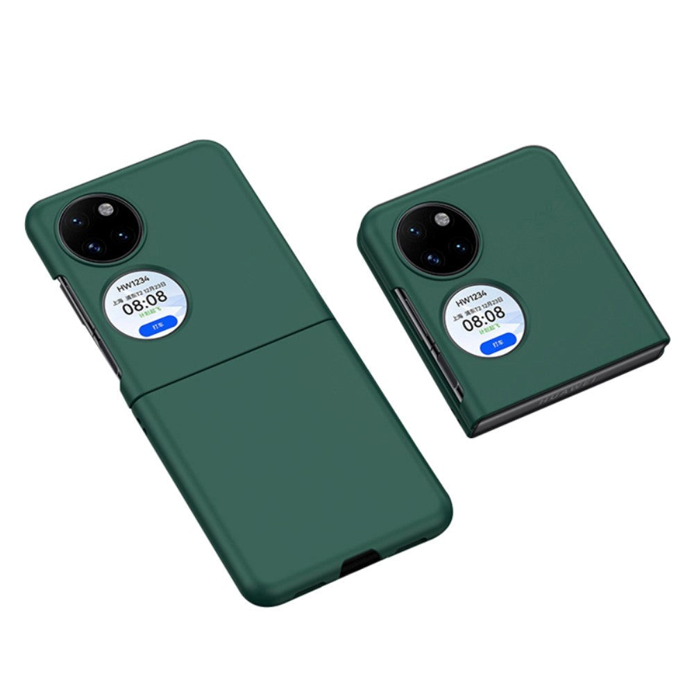 Huawei P50 Pocket Hårdt Plastik Bagside Cover m. Gummi Belagt Overflade - Grøn