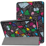 Huawei MediaPad T3 10 9.6" Cover - Tri-Fold Læder Cover "Crazy Patterns" Grå