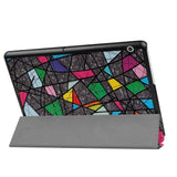 Huawei MediaPad T3 10 9.6" Cover - Tri-Fold Læder Cover "Crazy Patterns" Grå