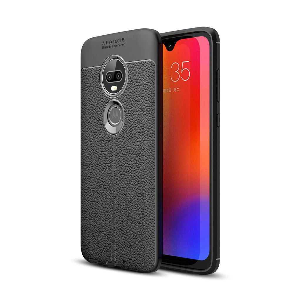 Motorola Moto G7 / G7 Plus Sort Fleksibelt Plastik Bagcover