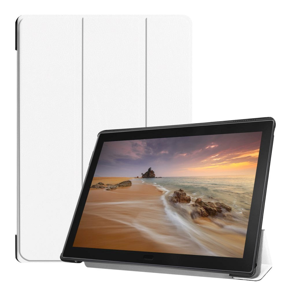 Lenovo Tab E10 Tri-Fold Læder Cover Stand - Hvid