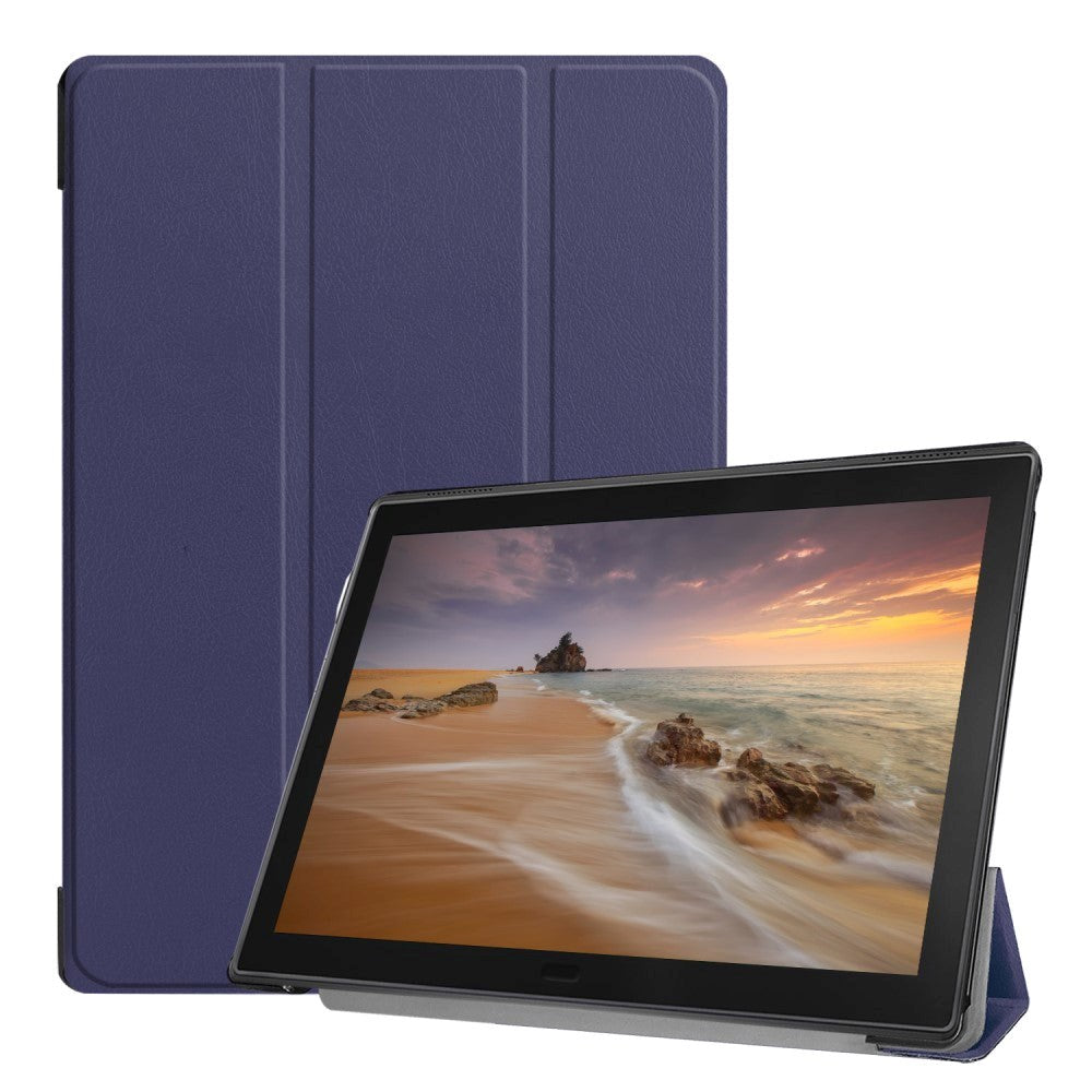 Lenovo Tab E10 Læder Cover m. Tri-fold Stand - Mørkeblå