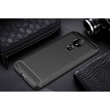 Motorola Moto G7 Power Brushed Carbon Fiber Texture Cover Sort