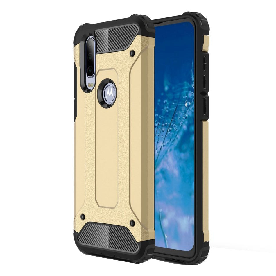 Motorola One Action Armor Guard Håndværkercover - Guld