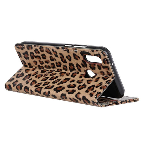 Motorola Moto E6 Plus Leopard Cover m. Pung Brun