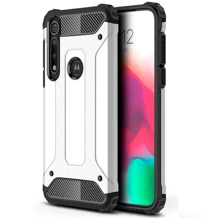 Motorola Moto G8 Plus Armor Guard Hard Case Cover - Sølv