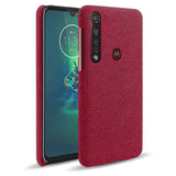 Motorola Moto G8 Plus Stofbetrukket Plastik Cover Rød