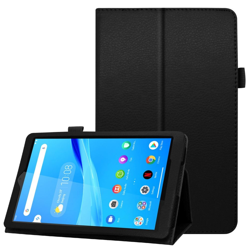 Lenovo Tab M8 (2nd Gen.) 8" Litchi Læder Cover m. Magnetluk & Ståfunktion - Sort