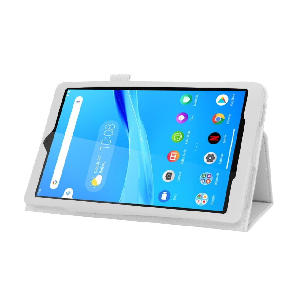 Lenovo Tab M8 (2nd Gen.) 8" Litchi Læder Cover m. Magnetluk & Ståfunktion - Hvid