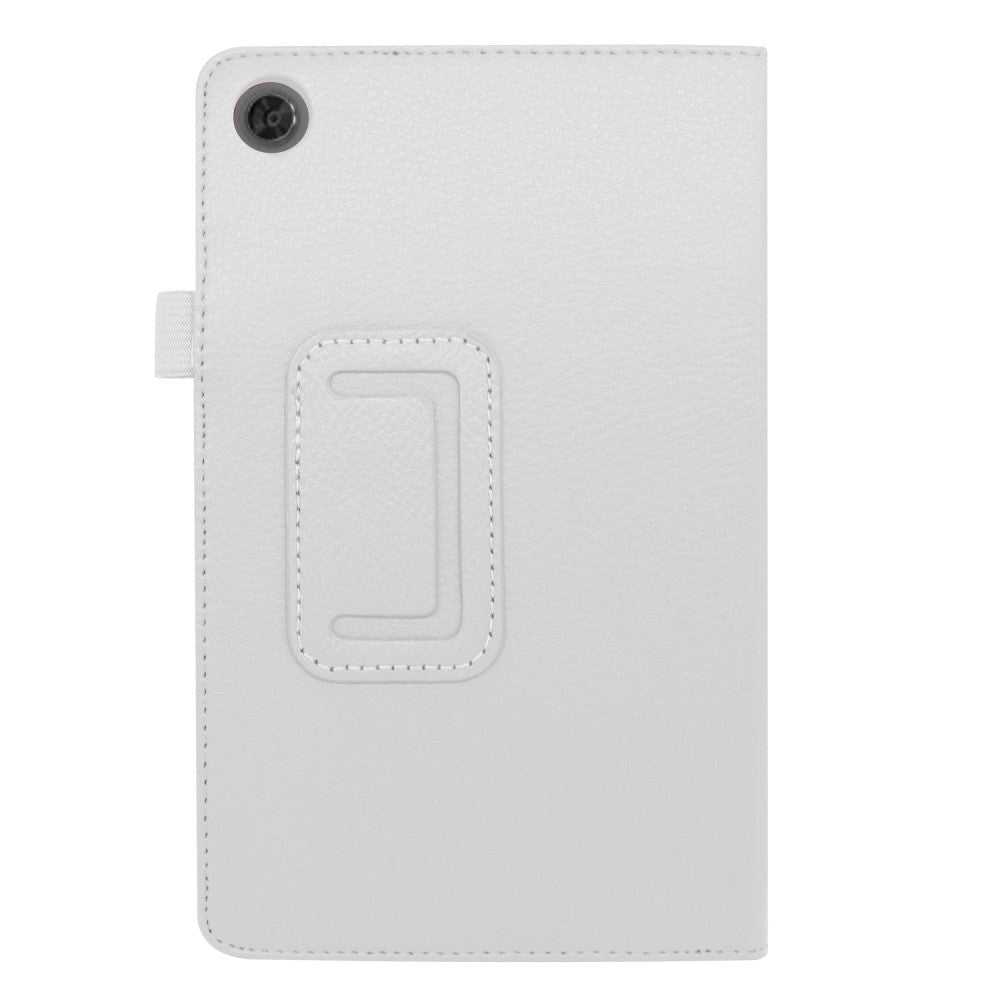 Lenovo Tab M8 (2nd Gen.) 8" Litchi Læder Cover m. Magnetluk & Ståfunktion - Hvid