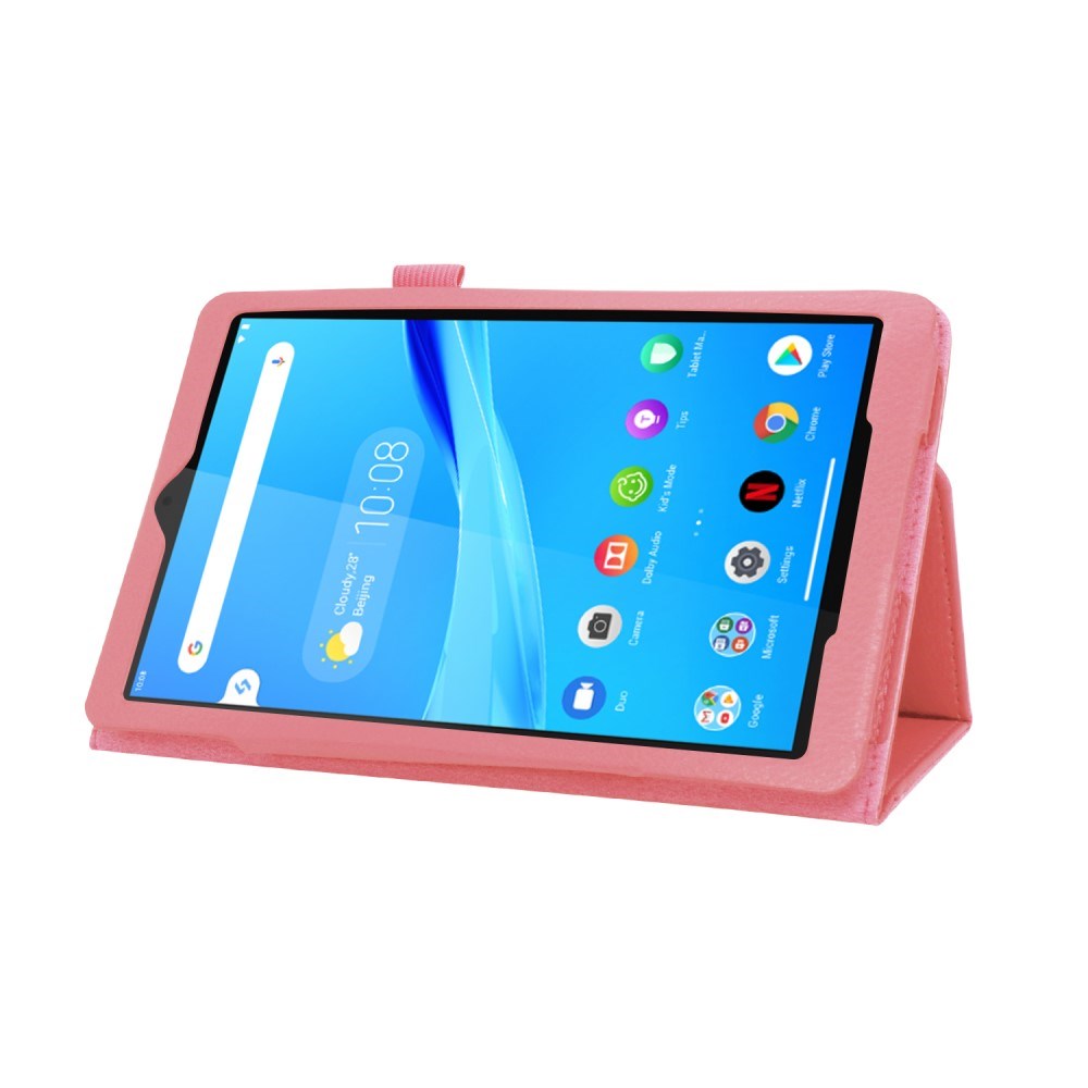 Lenovo Tab M8 (2nd Gen.) 8" Litchi Læder Cover m. Magnetluk & Ståfunktion - Lyserød