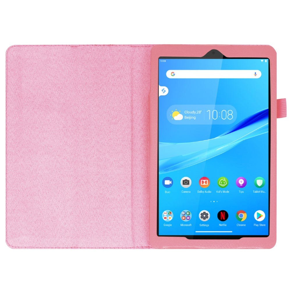 Lenovo Tab M8 (2nd Gen.) 8" Litchi Læder Cover m. Magnetluk & Ståfunktion - Lyserød