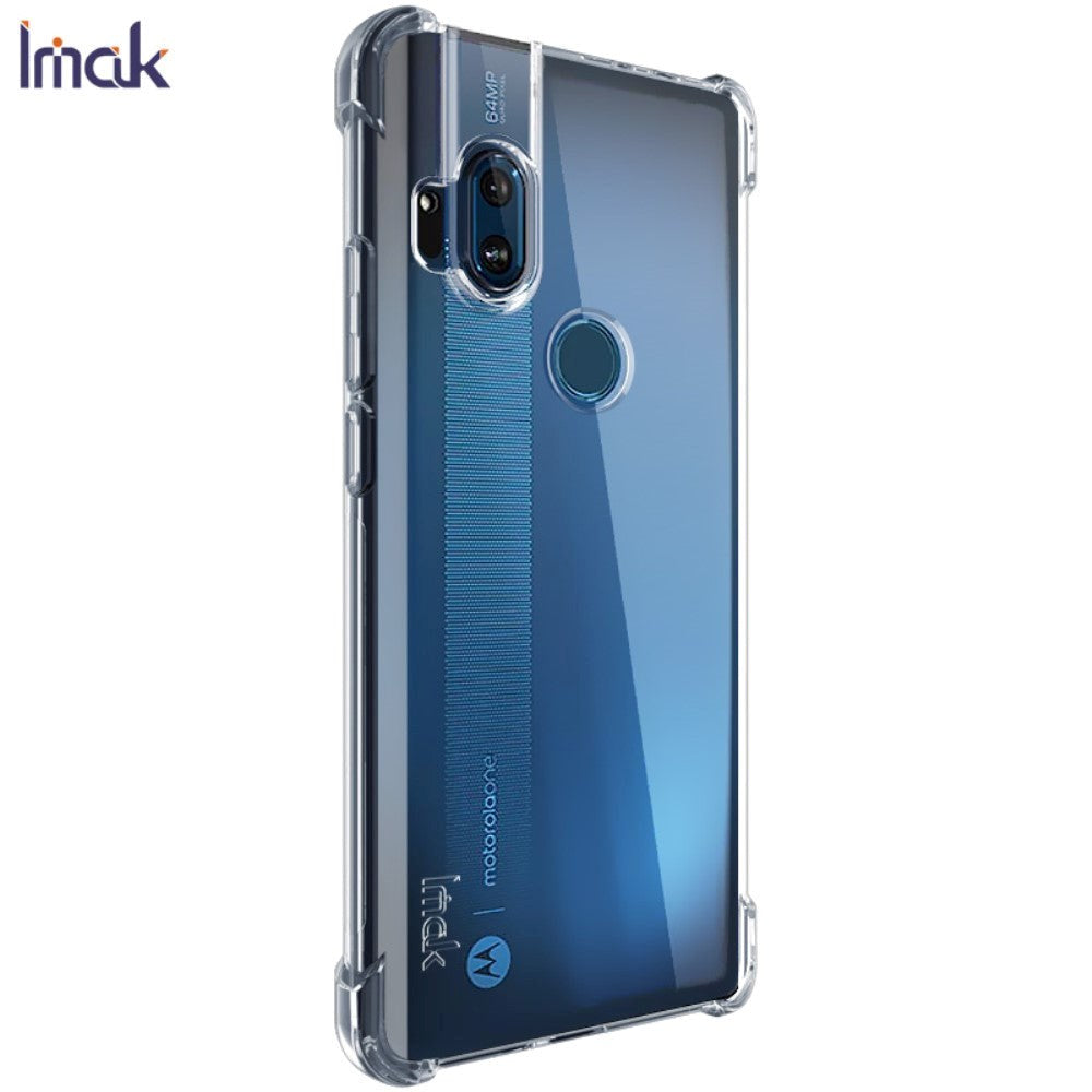 Motorola One Hyper IMAK Shock Resistant Plastik Bagside Cover m. Beskyttelsesfilm - Gennemsigtig