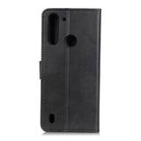 Motorola Moto G8 Power Lite Litchi Læder Cover m. Kortholder - Sort