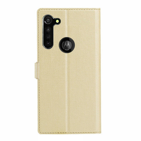 Motorola Moto G Pro VILI DMX Læder Cover m. Kortholder & Riflet Tekstur Guld