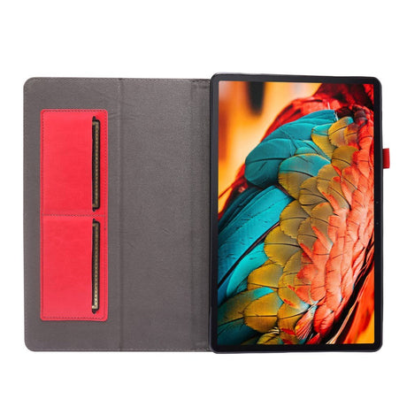 Lenovo Tab P11 / P11 (5G) / P11 Plus Læder Cover m. Ståfunktion & Kortholder - Rød