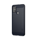 Motorola Moto G10 / G20 / G30 Mofi Brushed Carbon Fiber Fleksibelt Plastik Bagside Cover - Blå