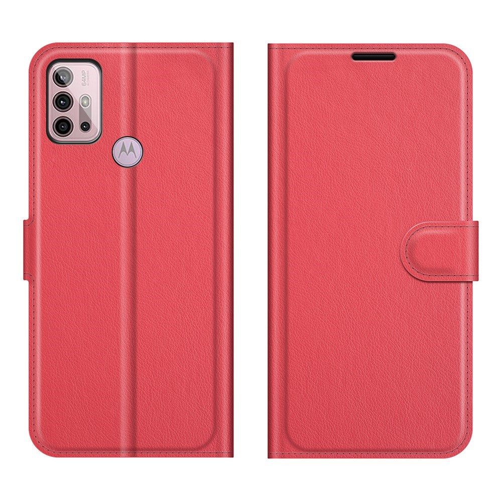 EIDERWOOD Motorola Moto G10 / G20 / G30 - Kunstlæder Flip Cover m. Kortholder & Stander - Rød