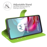 EIDERWOOD Motorola Moto G10 / G20 / G30 - Kunstlæder Flip Cover m. Kortholder & Stander - Grøn