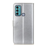 Motorola Moto G60 Læder Flip Cover m. Pung - Sølv