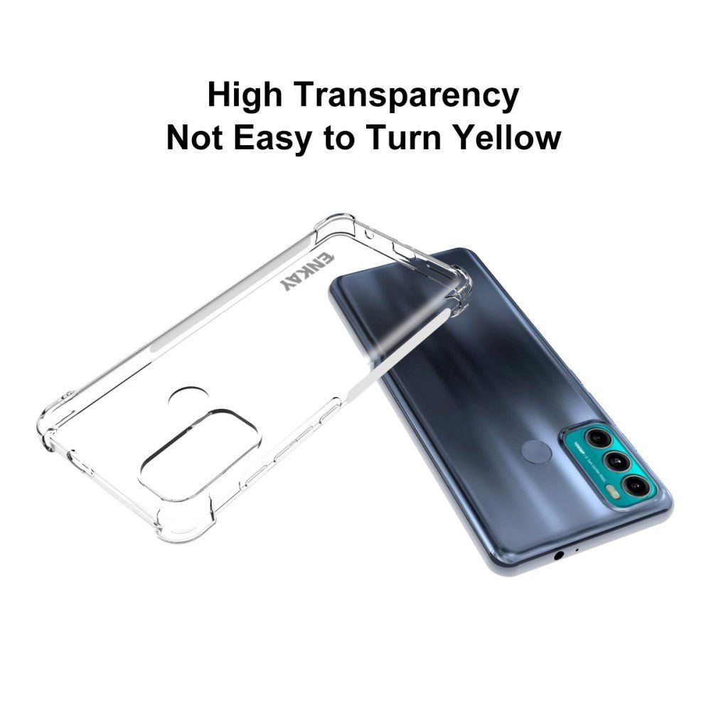 Motorola Moto G60 Enkay Anti-Slip Shockproof Bagside Cover - Gennemsigtig