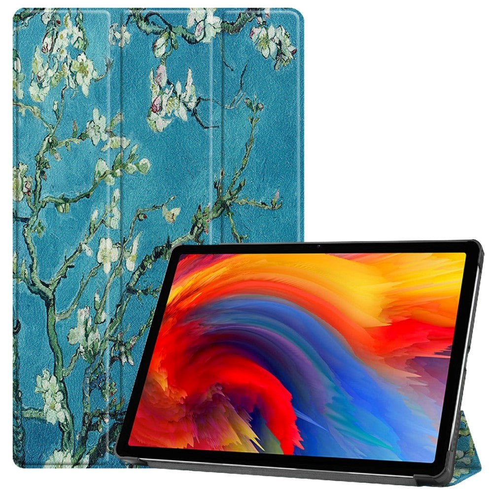 Lenovo Pad Plus Imiteret Læder Flip Cover - Blomstergrene